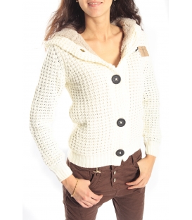 ALCOTT felpa con cappuccio pelo interno e dett.orecchie BEIGE