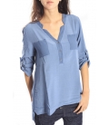 SUSY MIX BLOUSE with buttons LIGHT BLUE Art. 44486 FALL/WINTER 14-15