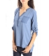 SUSY MIX BLOUSE with buttons LIGHT BLUE Art. 44486 FALL/WINTER 14-15