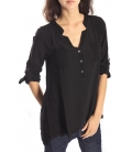 SUSY MIX BLOUSE with buttons BLACK Art. 44486 FALL/WINTER 14-15