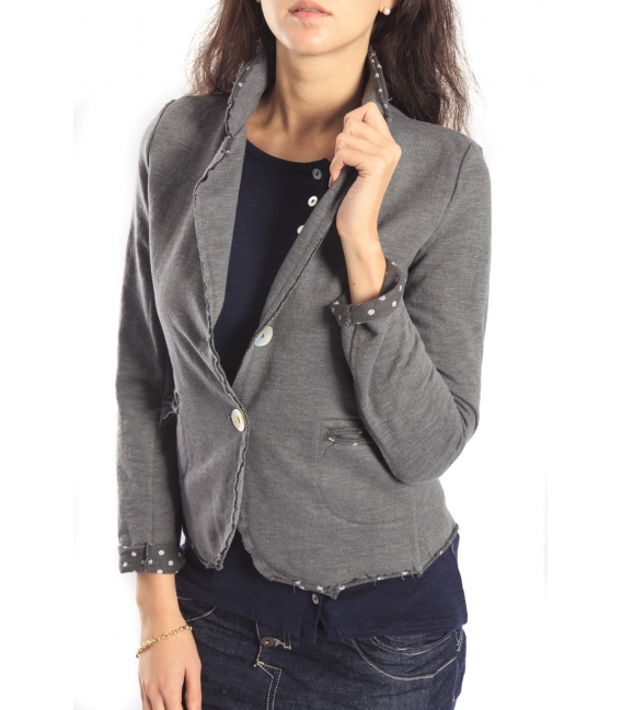 SUSY MIX Jacket with buttons and pois GREY Art. 173 FALL/WINTER 14-15 