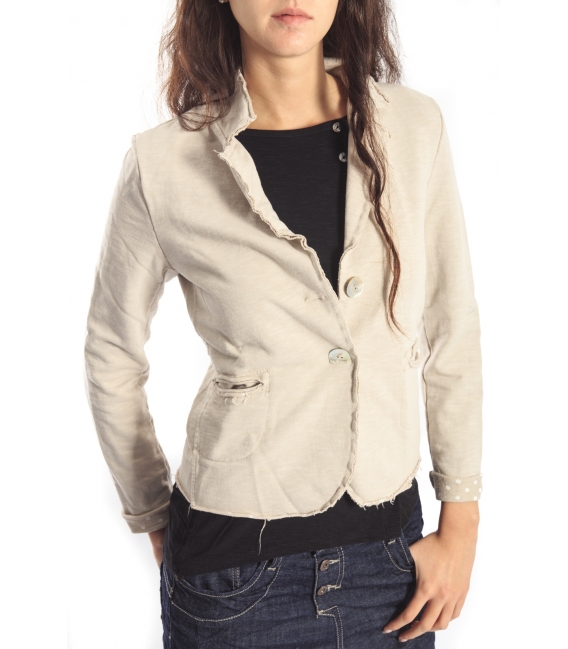 SUSY MIX Jacket with buttons and pois BEIGE Art. 173 FALL/WINTER 14-15 