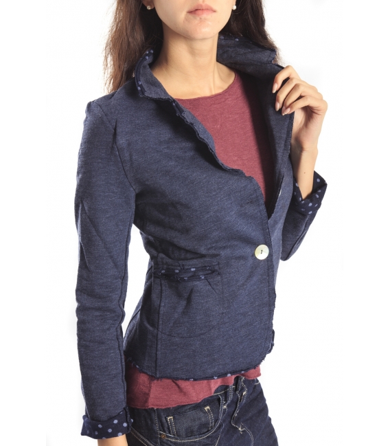SUSY MIX Jacket with buttons and pois BLUE Art. 173 FALL/WINTER 14-15 