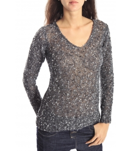 SUSY MIX Pullover with paillettes GREY/BLACK Art. 028 FALL/WINTER 14-15