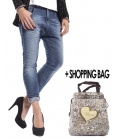 PLEASE P38 JEANS BOYFRIEND BAGGY with zip+ SHOPPING BAG DENIM 2015