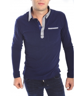 ANTONY MORATO Jersey with neck shirt BLUE MARINE MMRL00130 NEW 