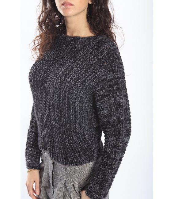 PLEASE maglia sweater in wool BLACK M46482025 NEW