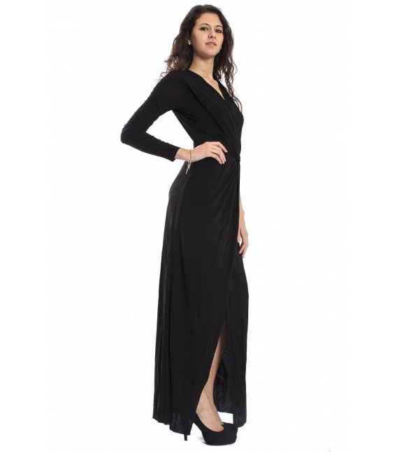 DENNY ROSE Long dress with split BLACK 51DR12018 FALL/WINTER 14-15 NEW