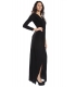DENNY ROSE Long dress with split BLACK 51DR12018 FALL/WINTER 14-15 NEW