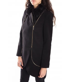 RINASCIMENTO Cappotto con collo staccabile BLACK 062X990 WINTER 14-15 NEW