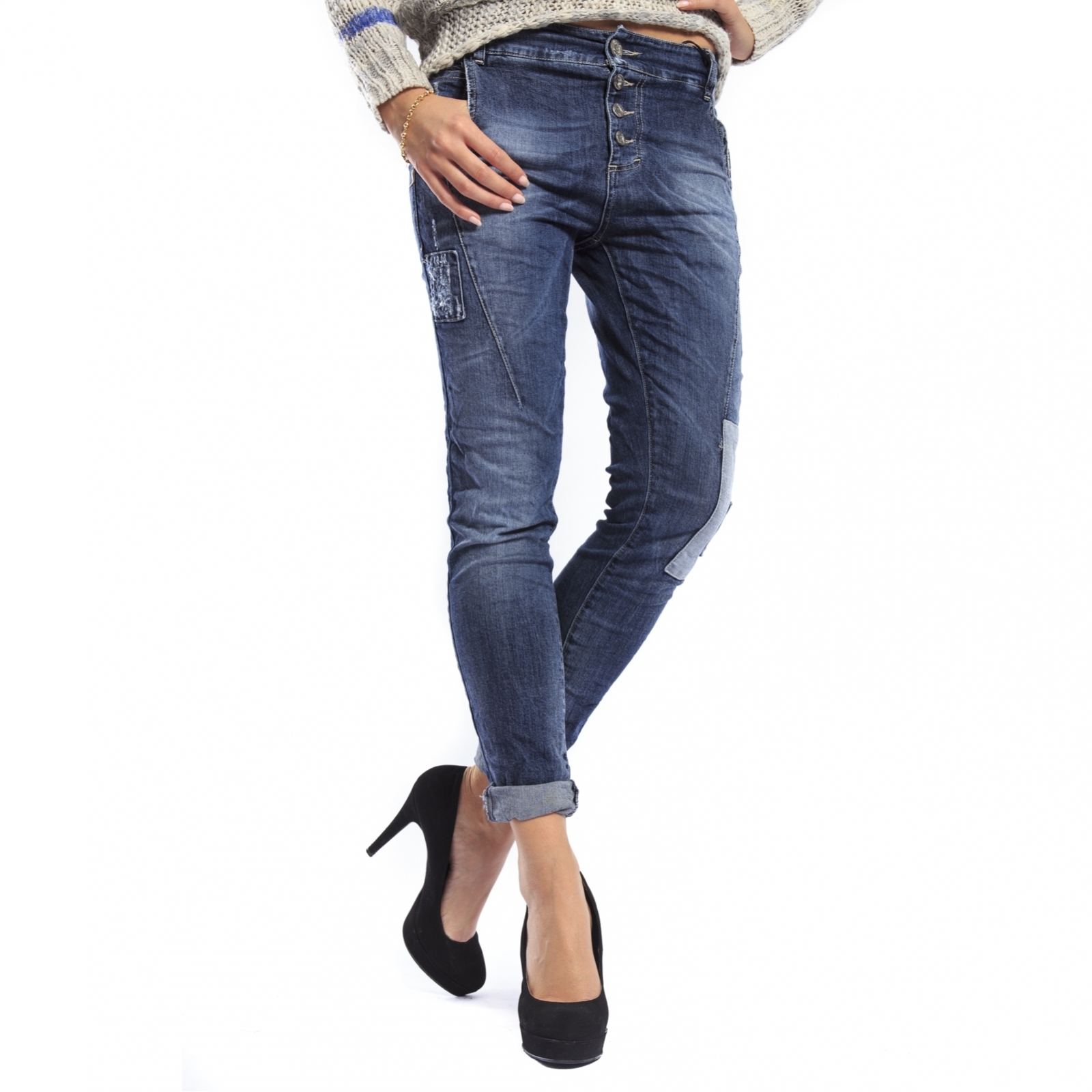sæt ind Et kors Kvalifikation MARYLEY jeans boyfriend baggy 4 buttons DENIM B51D FALL/WINTER 14-15 MADE  IN ITALY - Ejeans