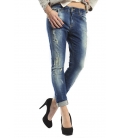 MARYLEY jeans boyfriend with zip and rips DENIM B802 MADE IN ITALY