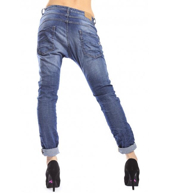 PLEASE jeans boyfriend baggy 3 buttons DENIM + 3D P78 DENIM 