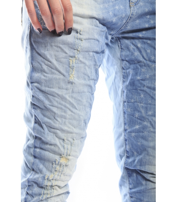 MARYLEY Jeans boyfriend baggy LIGHT DENIM Art. B505 MADE IN ITALY