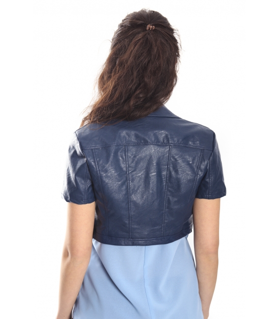 RINASCIMENTO Jacket eco-leather BLUE Art. CFC0066372003 NEW