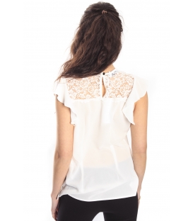 RINASCIMENTO T-shirt Top with lace WHITE Art. CFC0012703002