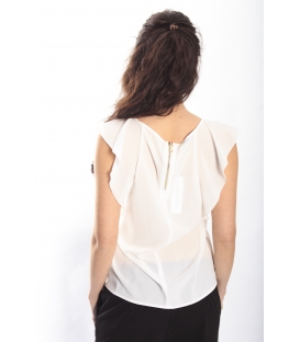 RINASCIMENTO T-shirt Top with zip WHITE Art. CFC0012770002 NEW