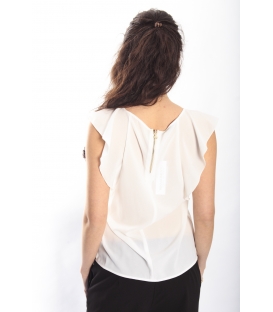 RINASCIMENTO T-shirt Top con zip BIANCO Art. CFC0012770002 NEW