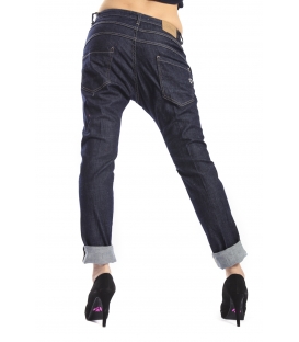 PLEASE jeans boyfriend baggy 3 buttons DARK DENIM + 3D P78DARKDENIM