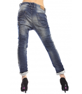 PLEASE jeans boyfriend baggy with zip and rips DENIM P32EBQ2WZ 