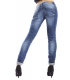 PLEASE Jeans slim fit 4 buttons with rips P68CBQ2W45 NEW