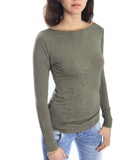 SUSY MIX Maglia T-shirt con bordino in alcantara COLORS Art. 50603 NEW