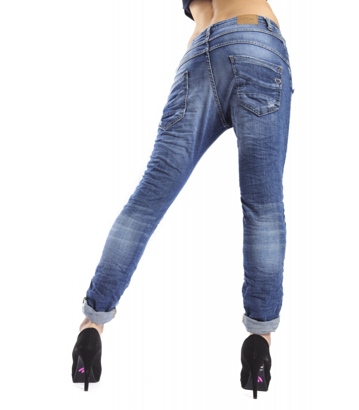 PLEASE Jeans boyfriend baggy with rips 3 buttons P78 021 NEW